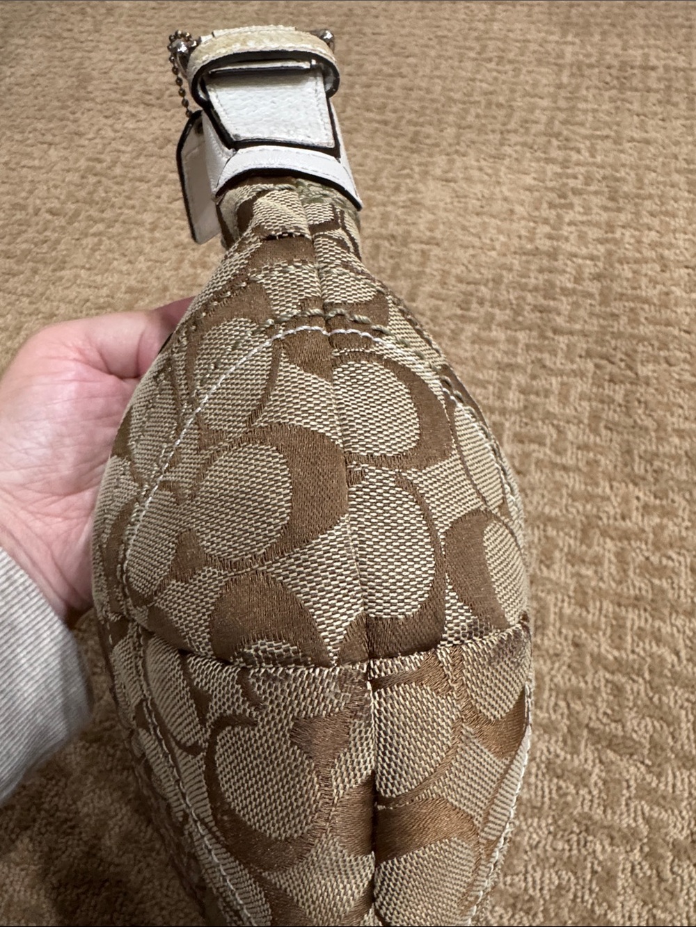Coach Signature Pattern Patchwork Shoulder Bag - Python Trim - Picture 7 of 9